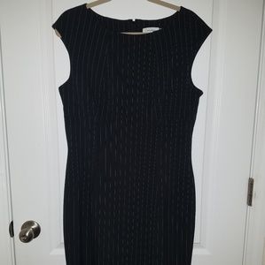 Calvin Klein cap sleeved pinstripe dress